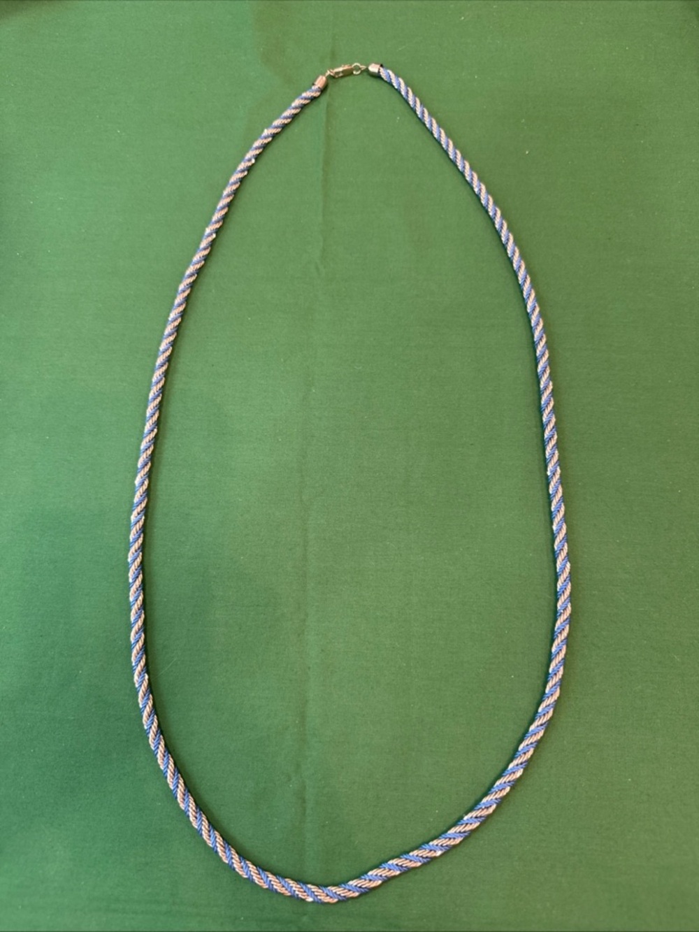 Blue and Silver Rope Twist Necklace for Women